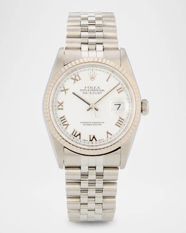 Rolex Stainless Steel and 18K White Gold Datejust 36mm Vintage 2000 Watch